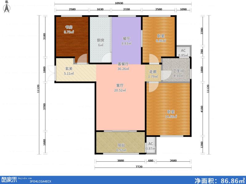 包頭裝修方案包頭凡爾賽頤閣二期106㎡