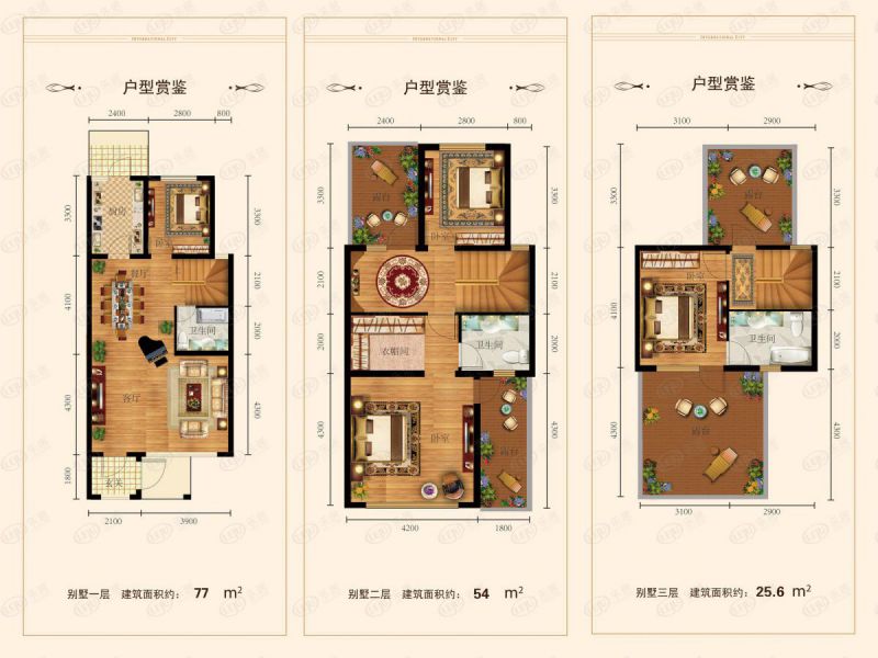 包頭裝修方案中城國際城四室兩廳三衛156平方米